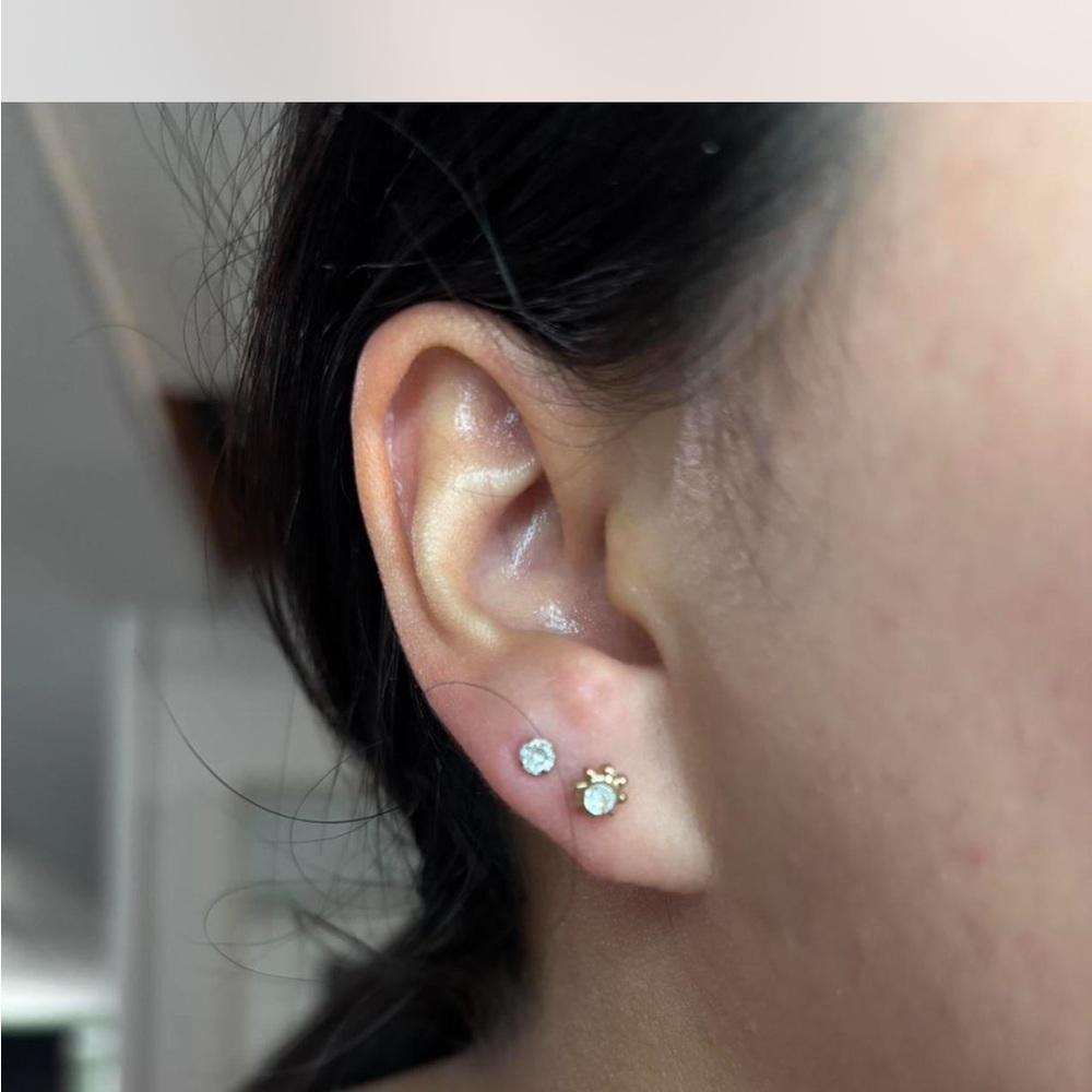 Elegant Gold and Silver Stud Earrings